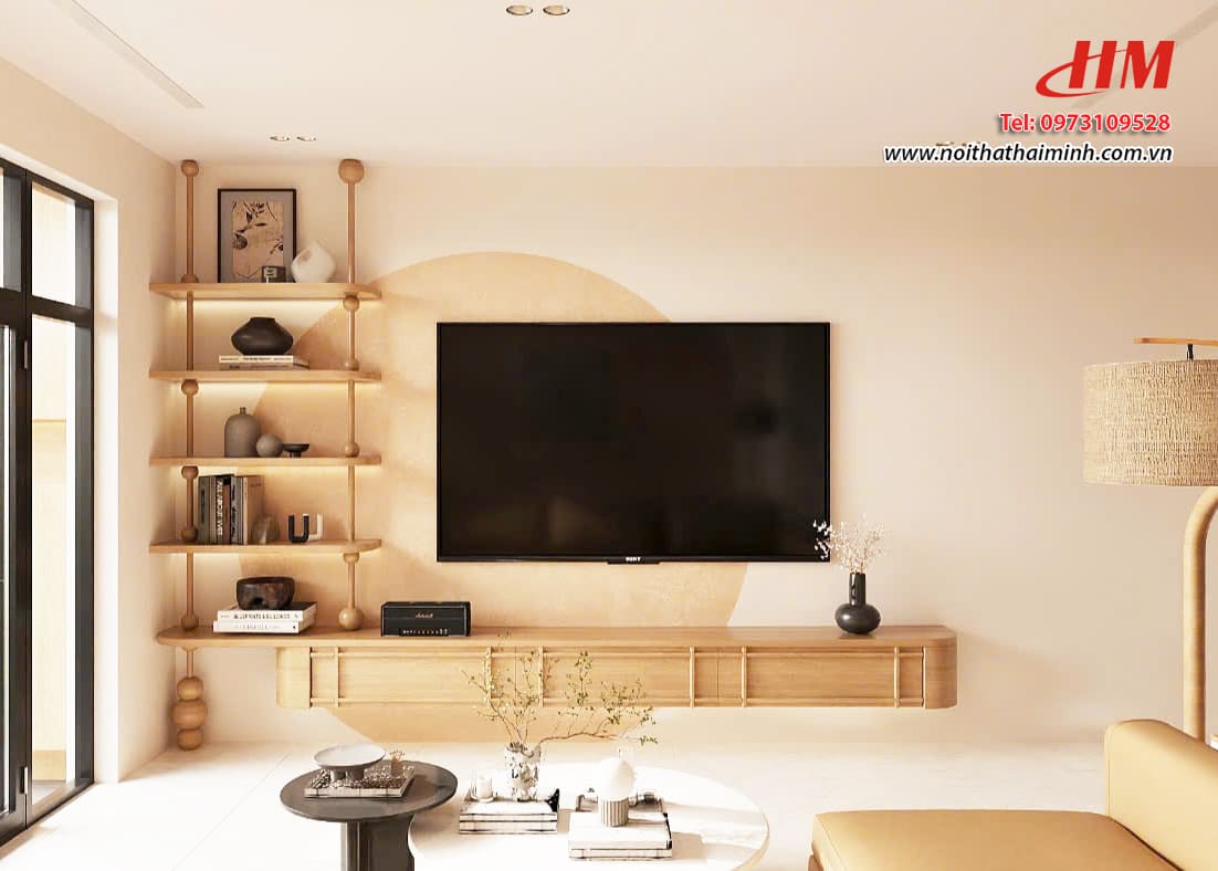 Kệ tivi nhựa cao cấp vân gỗ sang trọng - KTV072