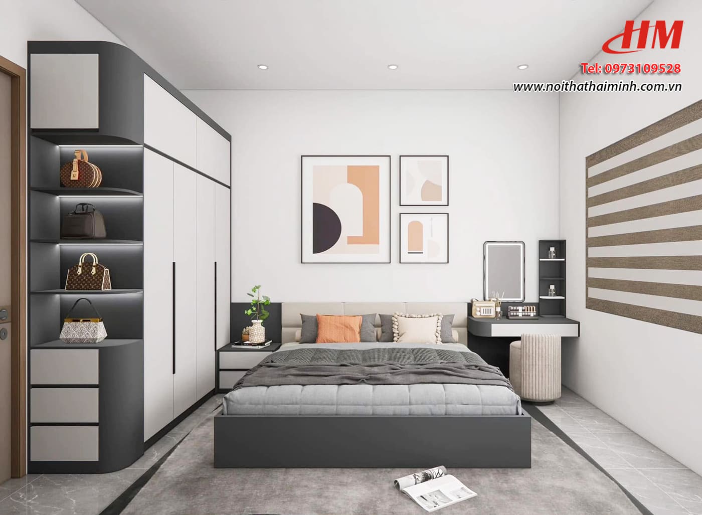 Mẫu nội thất phòng ngủ nhựa cao cấp hiện đại - PN218