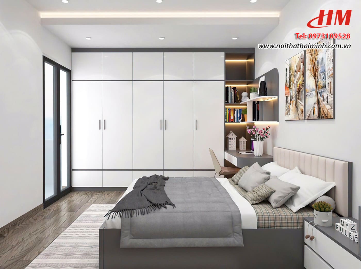 Mẫu nội thất phòng ngủ nhựa cao cấp siêu sang - PN220