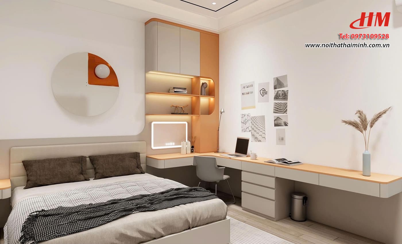 Mẫu nội thất phòng ngủ nhựa cao cấp thiết kế tối giản - PN223