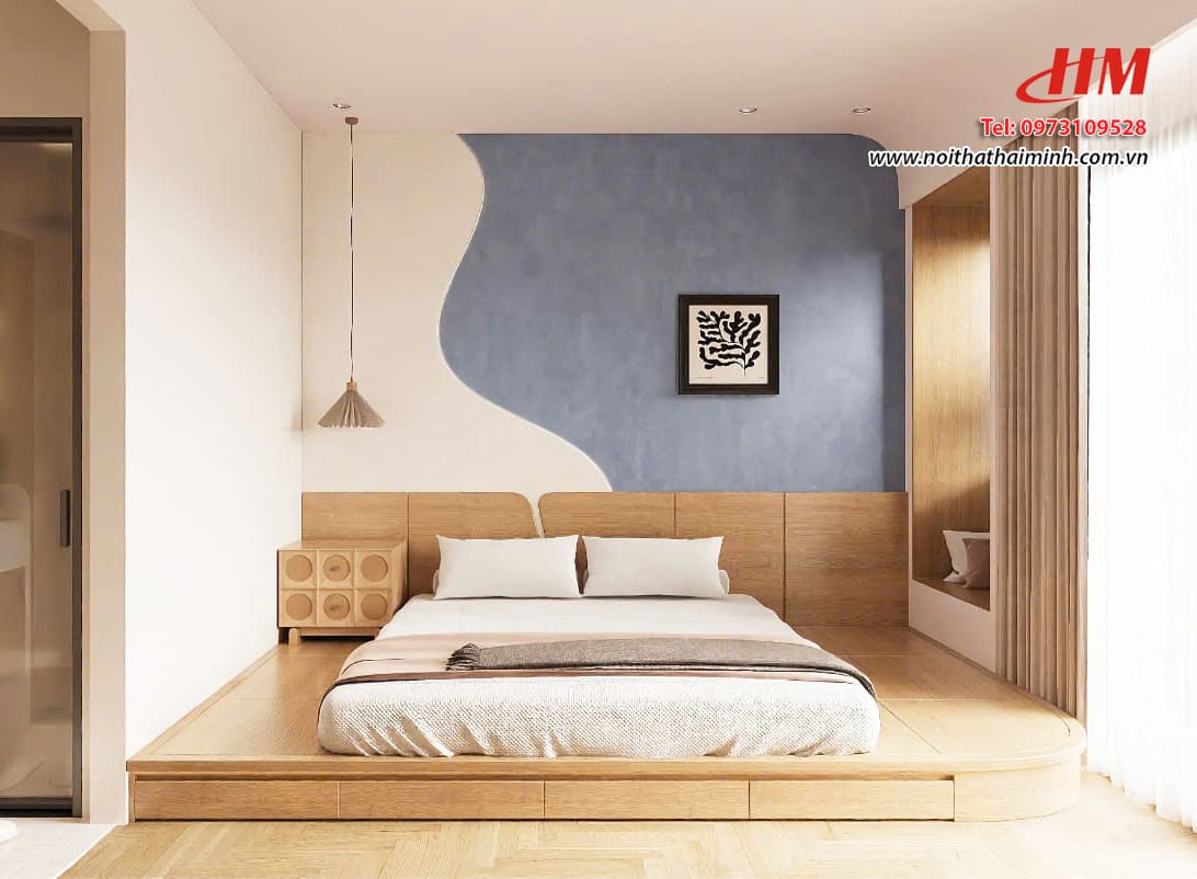 Mẫu nội thất phòng ngủ nhựa cao cấp vân gỗ - PN227