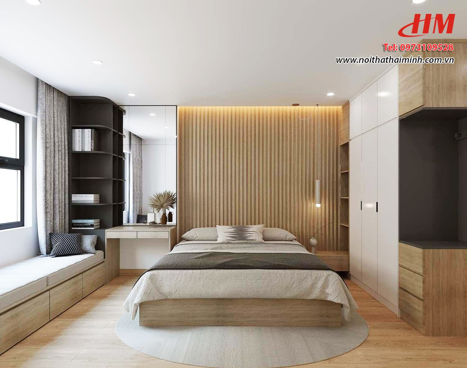 Mẫu nội thất phòng ngủ nhựa cao cấp đa năng hiện đại - PN148