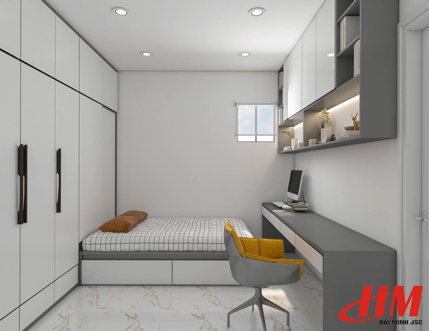 Mẫu nội thất phòng ngủ nhựa cao cấp cho căn diện tích nhỏ - PN150