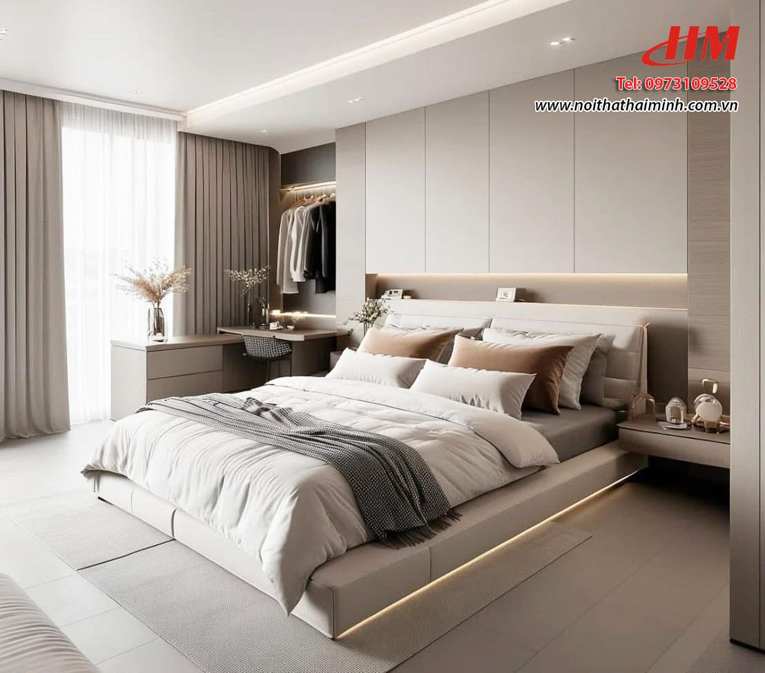 Mẫu nội thất phòng ngủ nhựa cao cấp thiết kế hiện đại - PN165