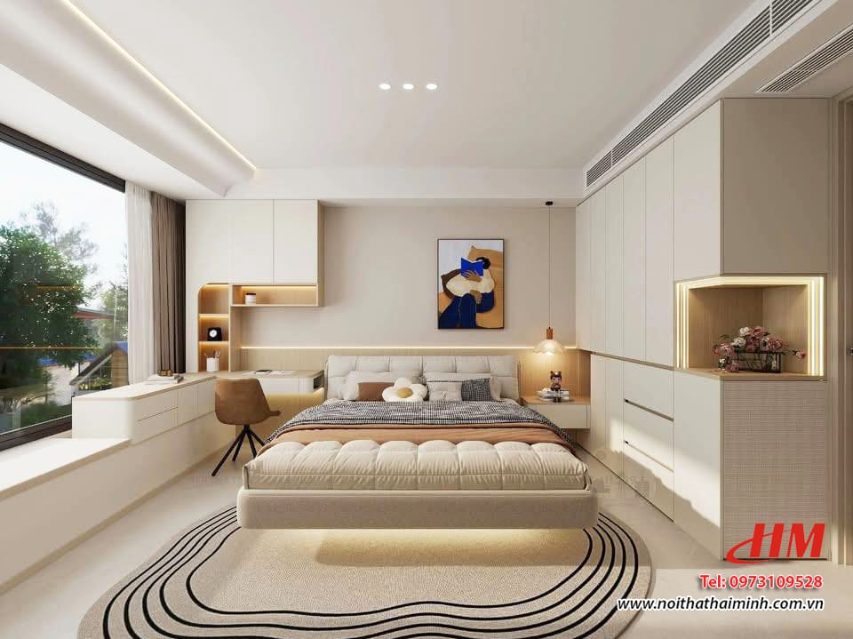 Mẫu nội thất phòng ngủ nhựa cao cấp thiết kế đa năng hiện đại - PN180