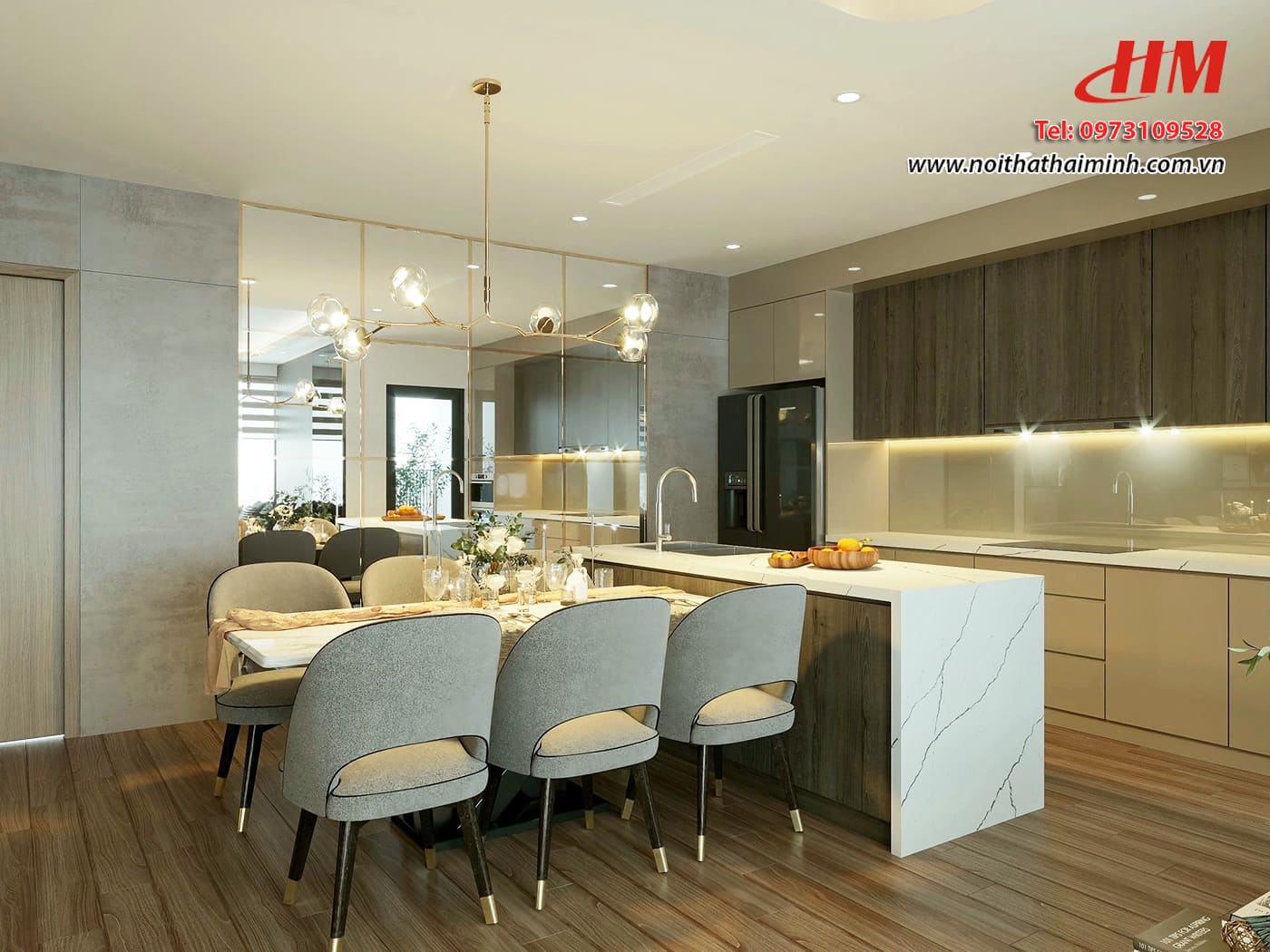 Tủ bếp nhựa cao cấp hiện đại liền kề phòng khách siêu sang - TB232 Tủ bếp nhựa cao cấp hiện đại liền kề phòng khách siêu sang - TB232