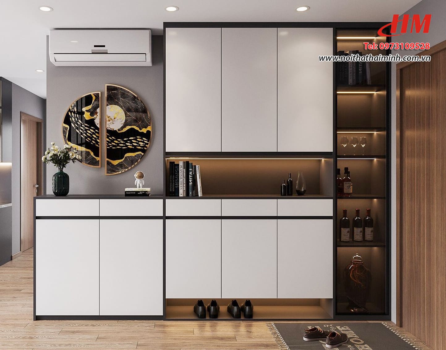 Tủ giày dép nhựa cao cấp thiết kế siêu sang - TG050