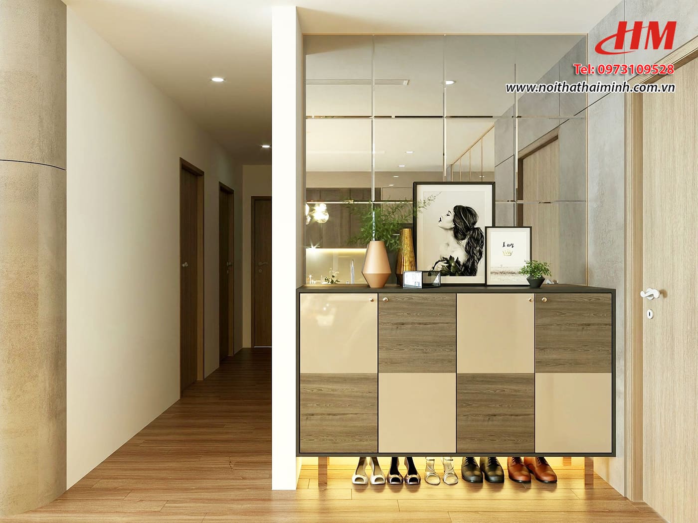 Tủ giày dép nhựa cao cấp thiết kế siêu sang - TG047