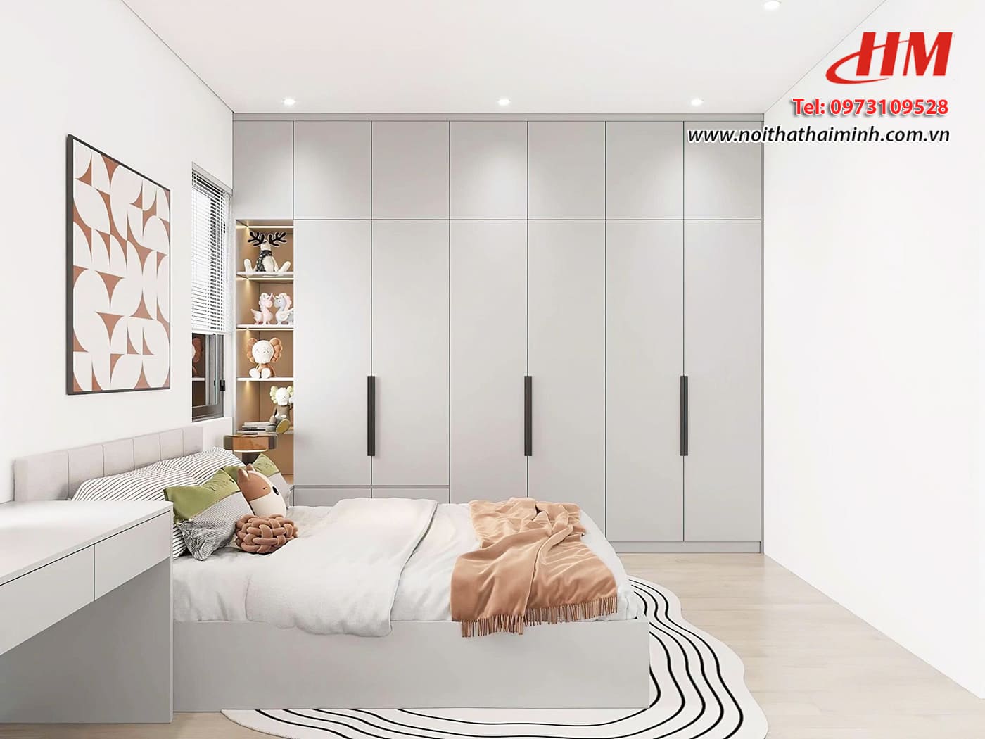 Tủ quần áo nhựa cao cấp thiết kế kịch trần hiện đại - TQA096