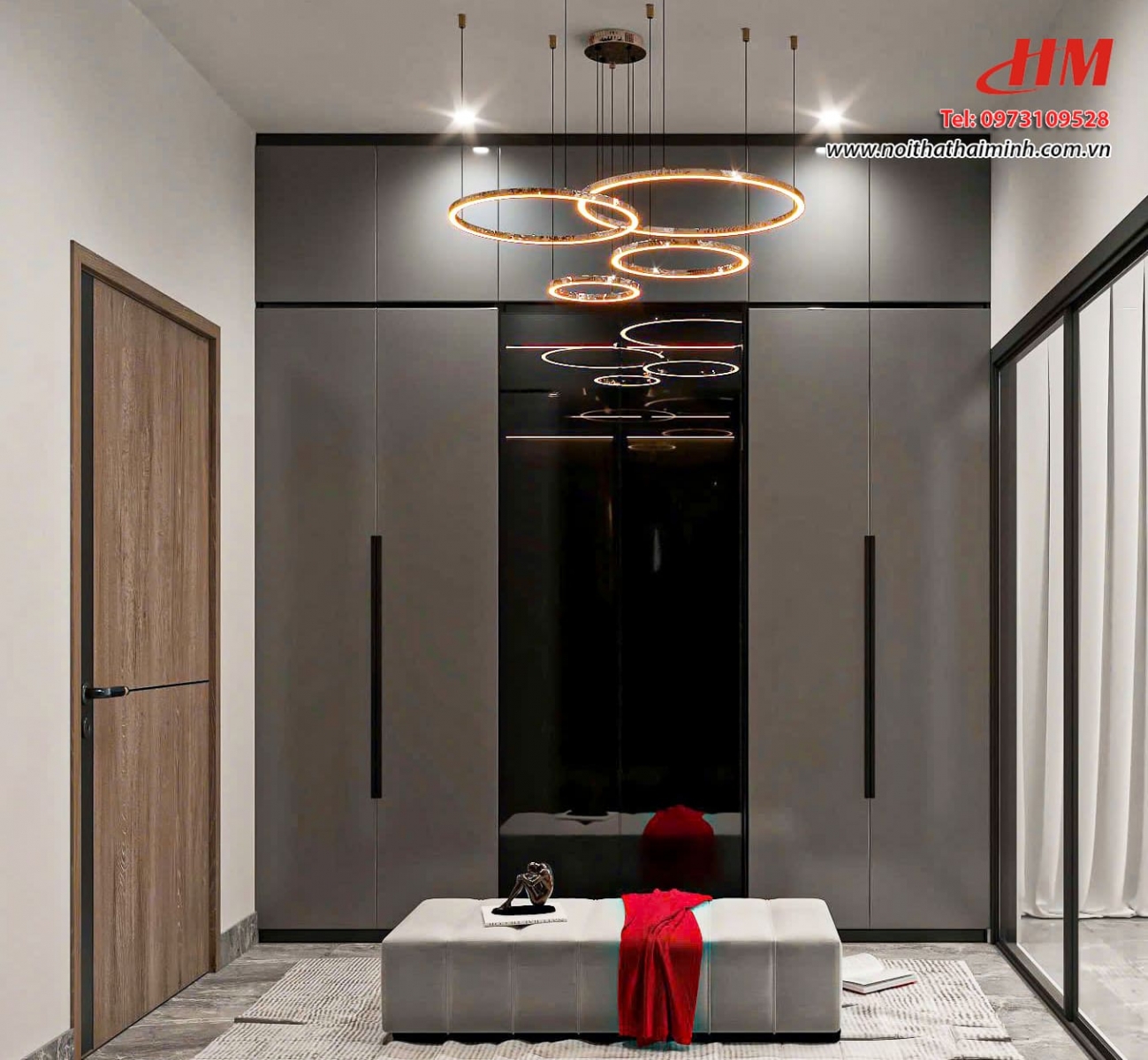 Tủ quần áo nhựa cao cấp màu trầm thiết kế kịch trần siêu sang - TQA099